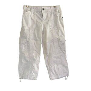 Style & Co White Cargo Capri Womens Pants Size 4P